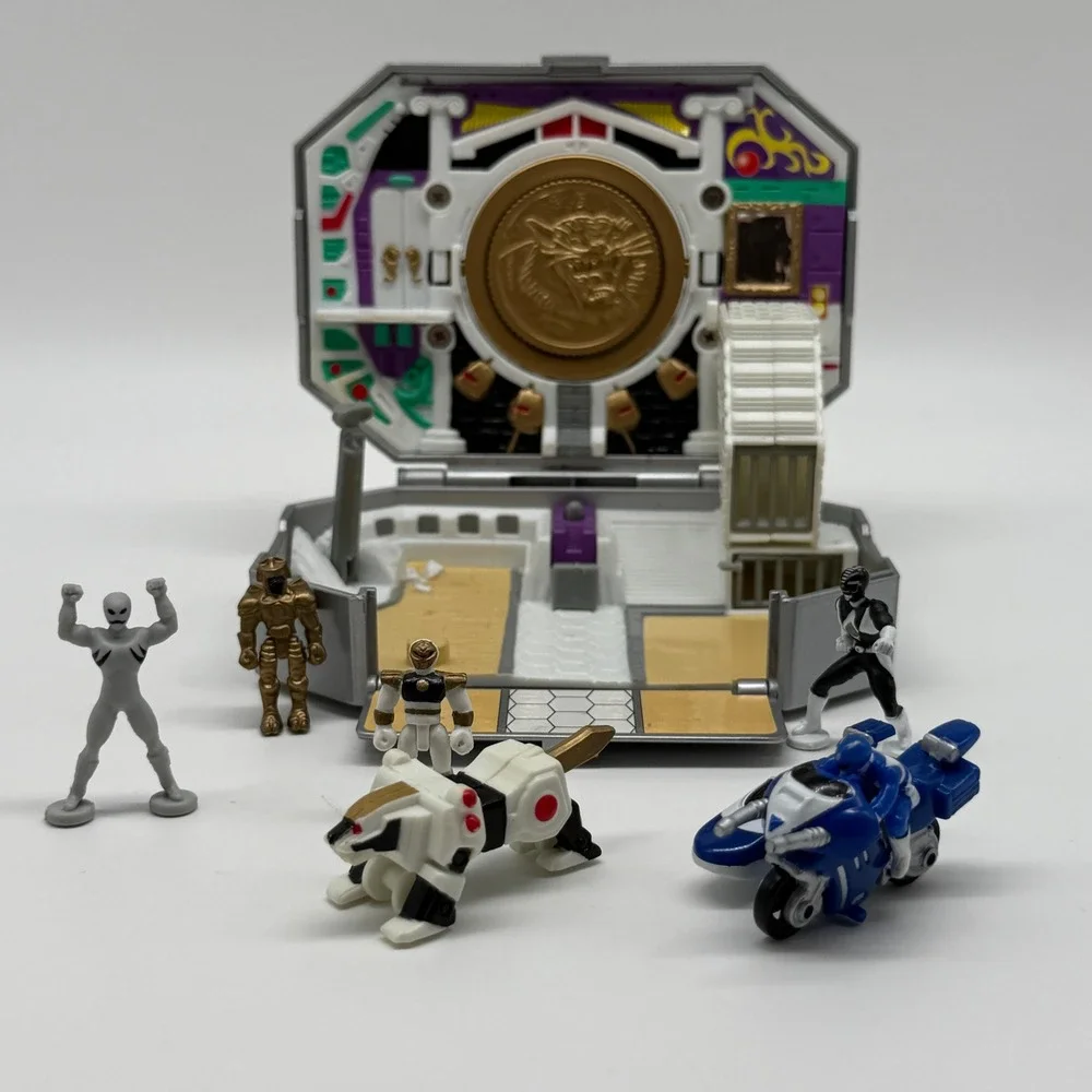 Bandai‎ Power Rangers Micro Playset 1995 Silver White Ranger Tiger Morpher Case